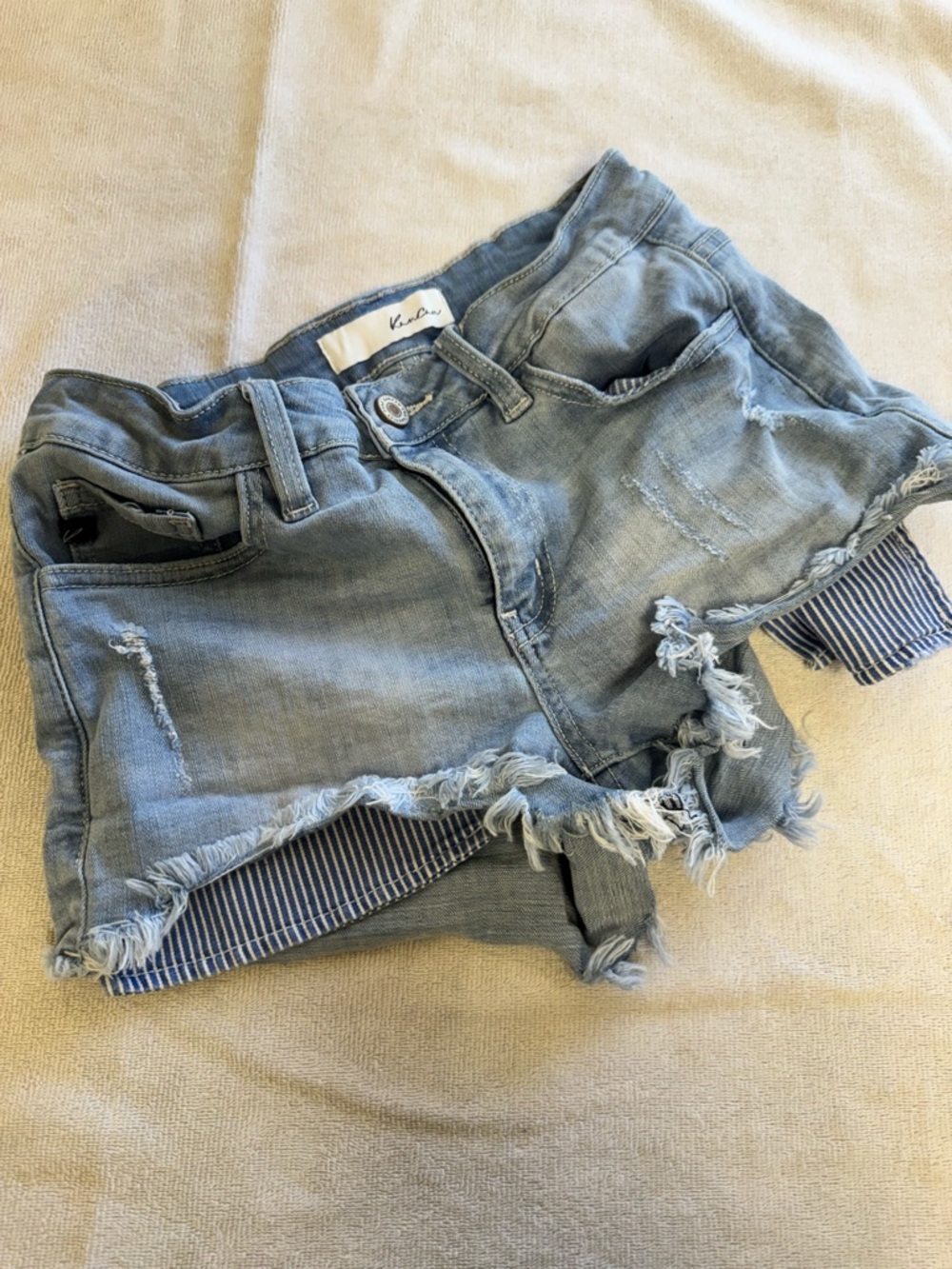 KanCan Light Blue Distressed Denim Jean Shorts